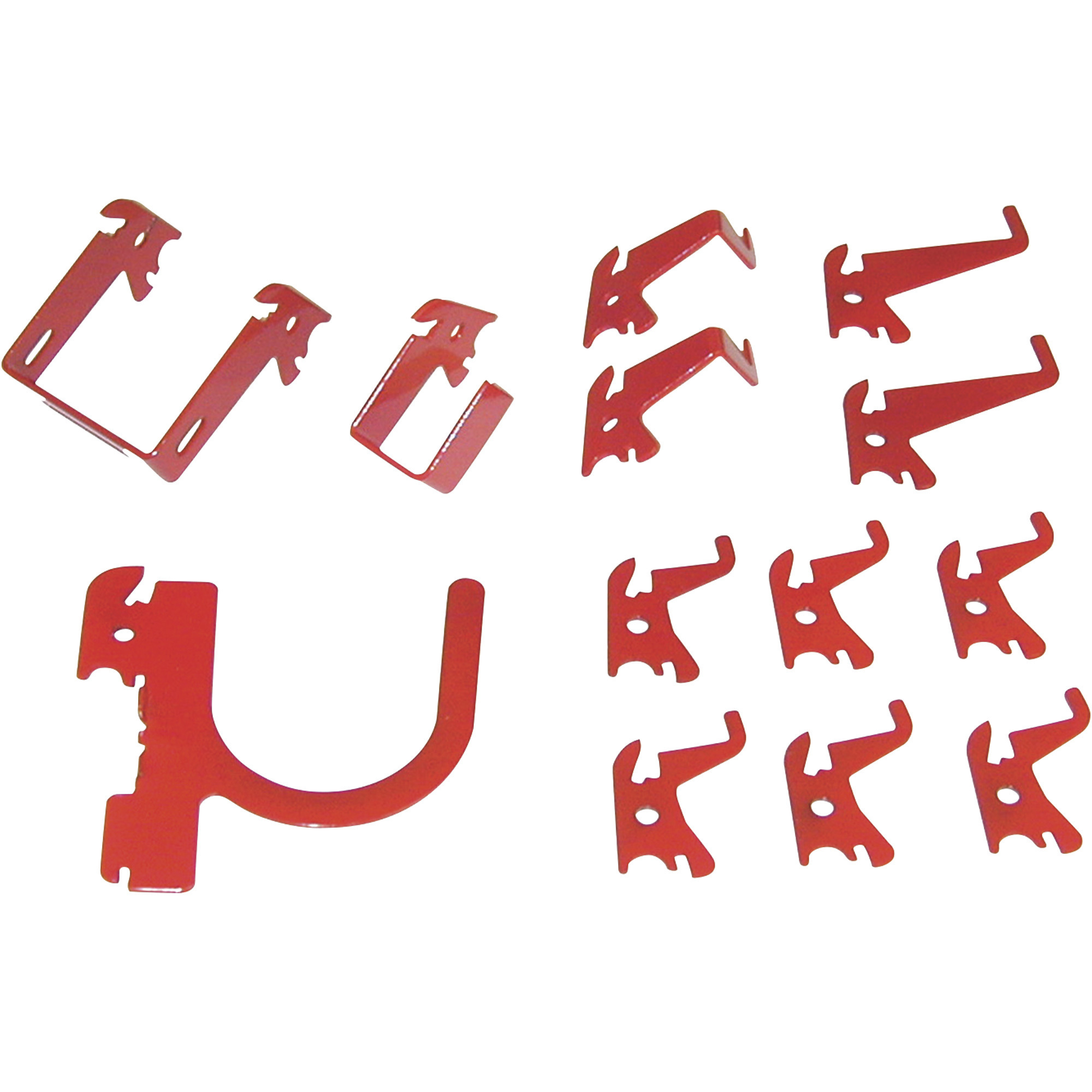 Wall Control Slotted Pegboard Hook Assortment Kit - 13-Pc., Steel, Rust-Resistant, Red, Model# 35-K-BASRD